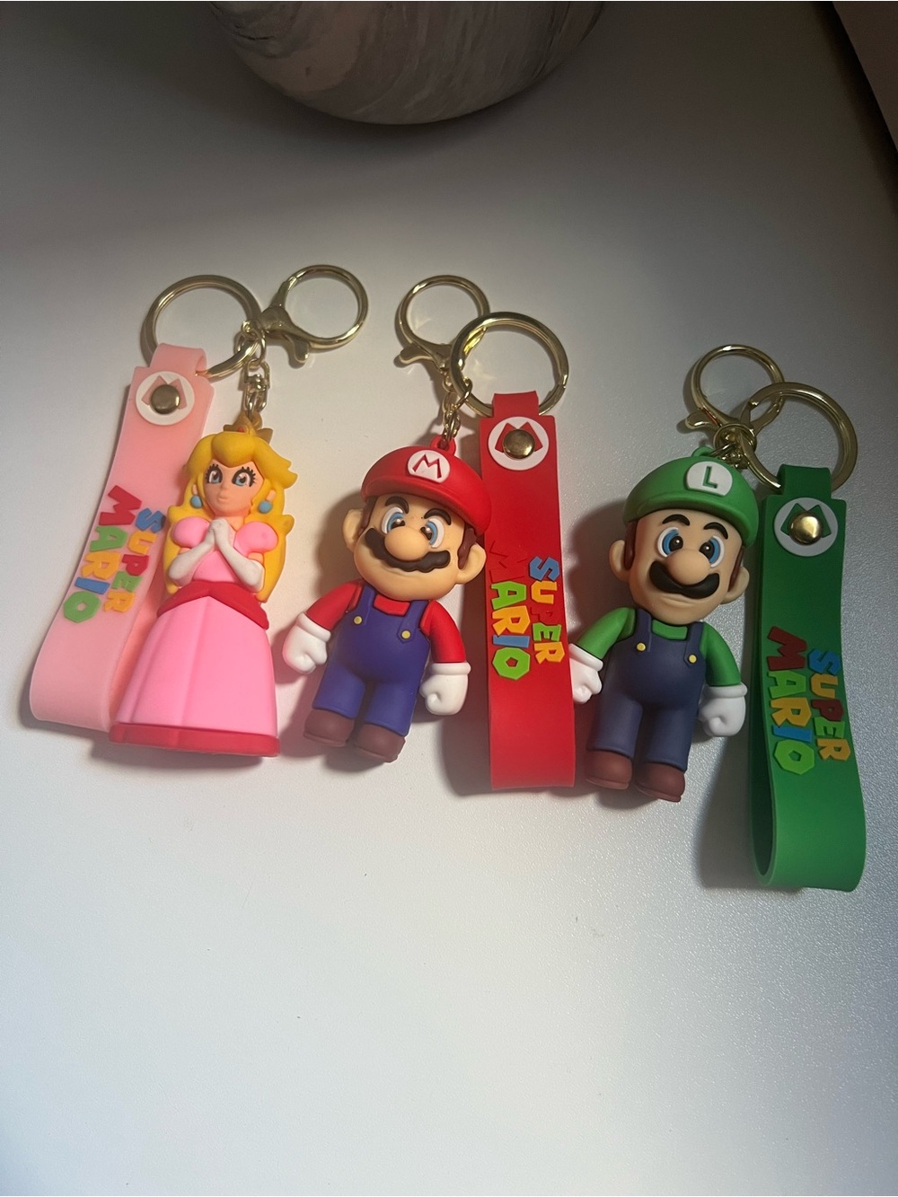 Keychain Set - Mario, Luigi & Princess Peach (Pink, Red, Green)